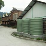 5000 litre Round Water Tanks Mist Green